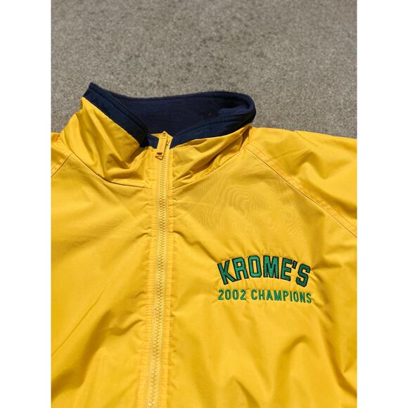 Y2K LA Loving Yellow Fleece Lined Full Zip Collared Jacket  – Size XL - Picture 5 of 7